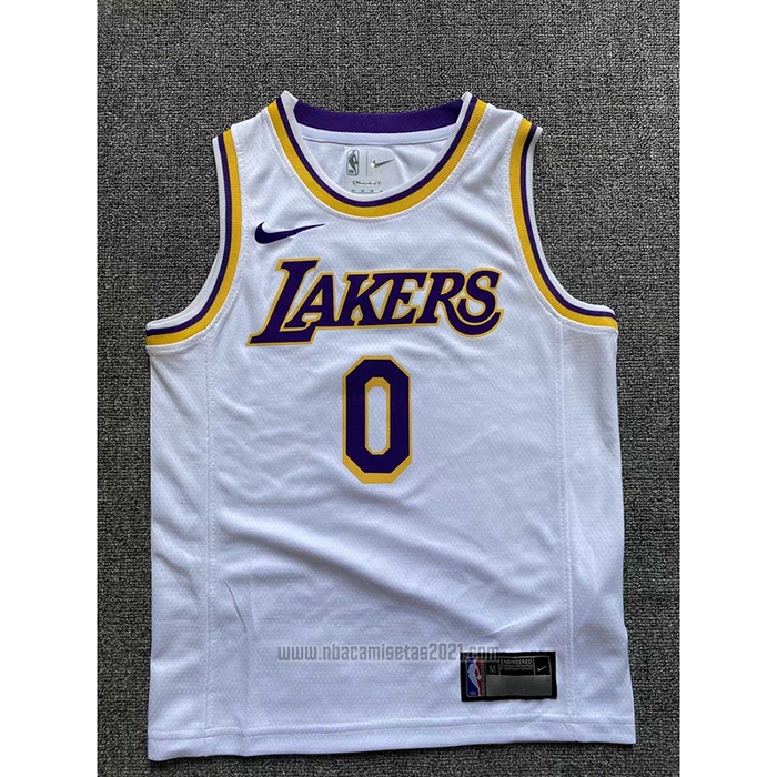 Camiseta Nino Los Angeles Lakers Russell Westbrook #0 Association 2022-23 Blanco
